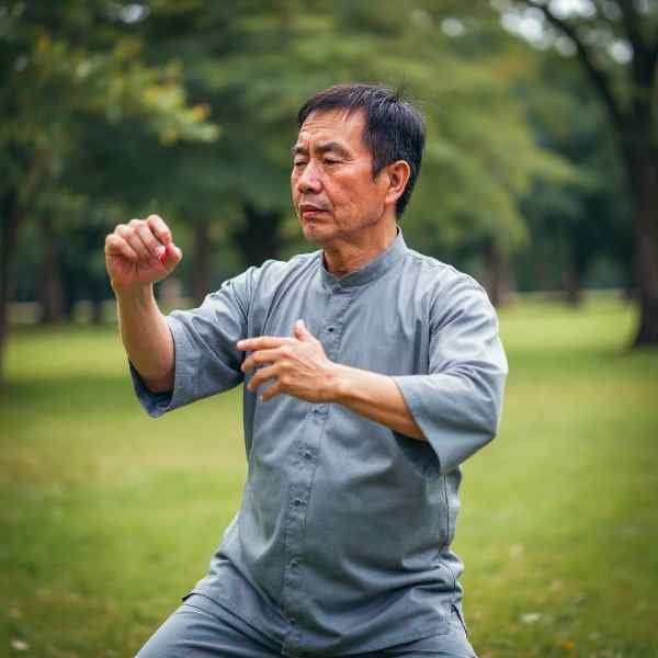 tai-chi » Ocaszen Um homem praticando Ta-Chi