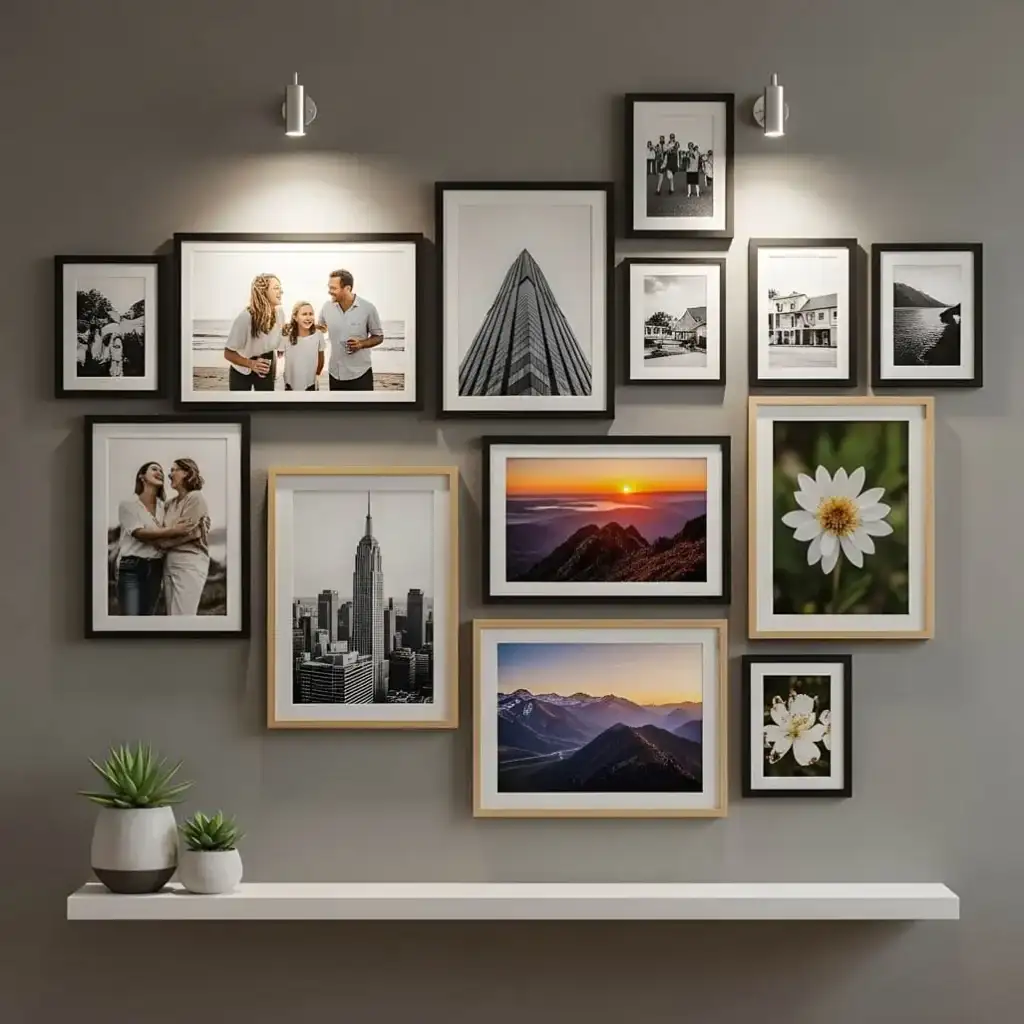 Composição fotográfica na parede