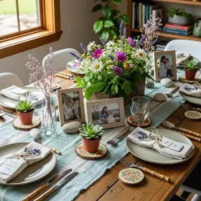 Mesa Com Foto Para O Almoço Do Dia Das Mães