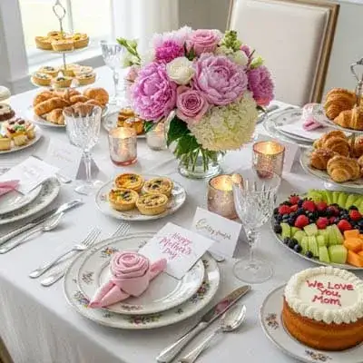 Mesa Para O Almoço Do Dia Das Mães