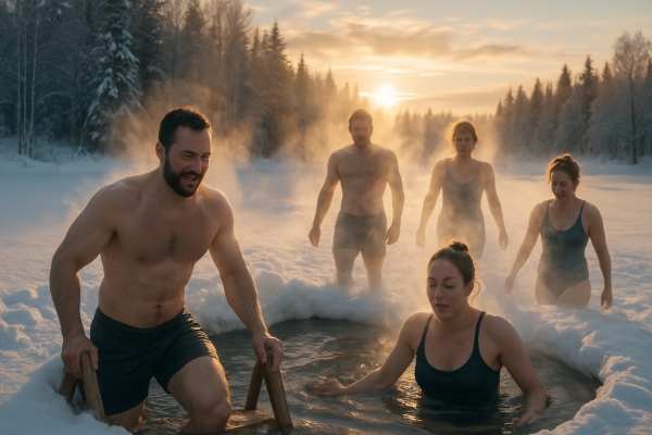 Sauna Finlandesa com Contraste Térmico