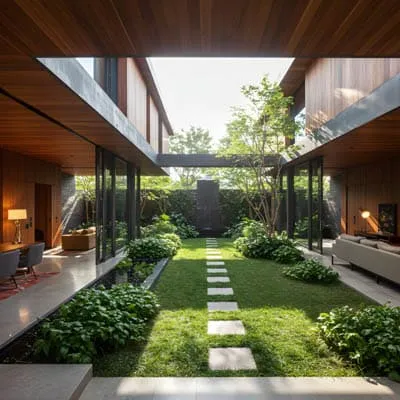 Jardim-interno | Ocaszen | Equilíbrio De Corpo Casa E Consciência Jardim Interno