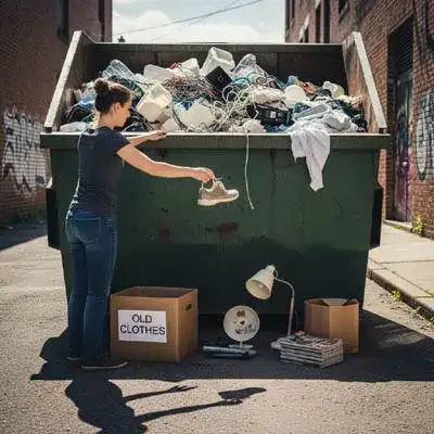 Pessoa Joga Fora Item Que Não Usa Mais