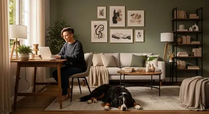 Sala e escritório ao mesmo tempo