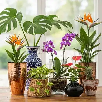 Vaso-com-planta-tropical | Ocaszen | Equilíbrio De Corpo Casa E Consciência Vaso Com Planta Tropical