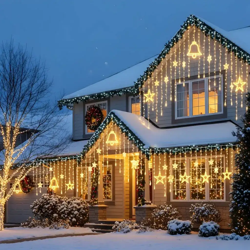 Fachada Decorada Para O Natal Com Luzes