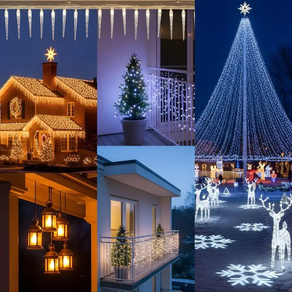 Aplicação De Luminárias E Leds Para Um Natal Com Luzes