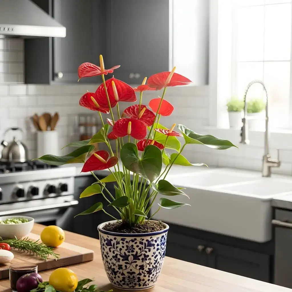 Sala Com Antúrio Vermelho