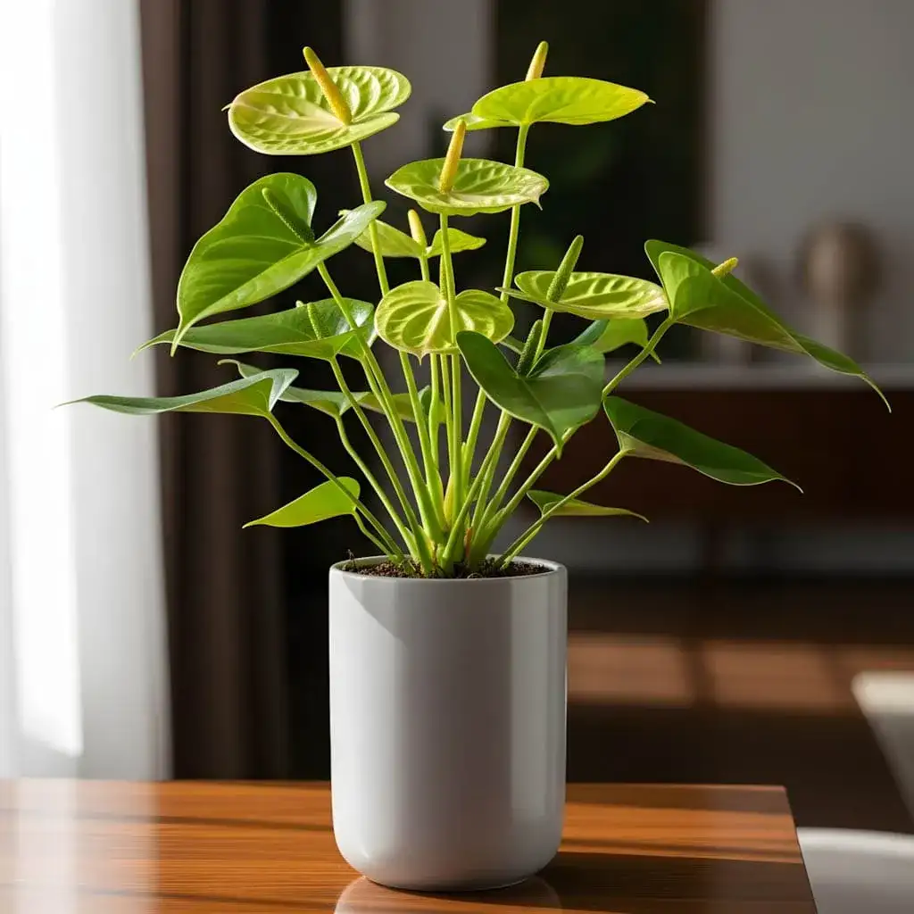 Vaso Com Antúrio Verde