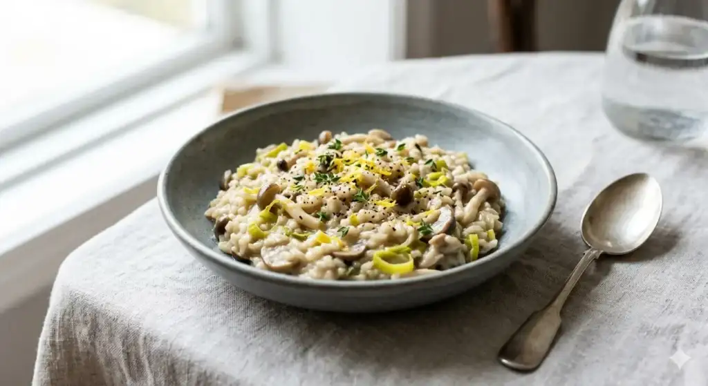 Risoto De Cogumelos E Alho poró